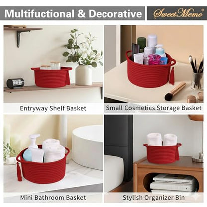 Small Gift Basket Empty to Fill with Cellophane Bag & Ribbon, Red - color: Red, size: 1 Pack