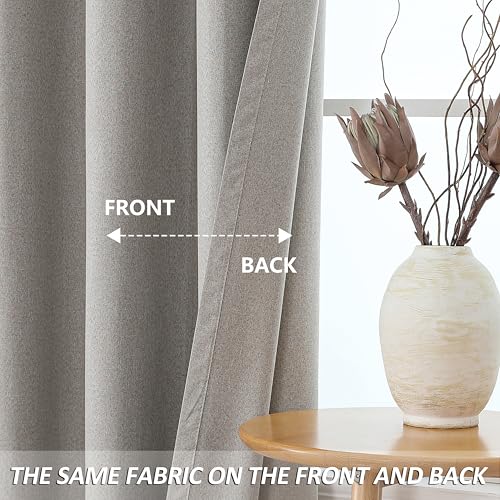 THOOO 100% Blackout Curtains Natural Linen Textured Blackout Curtains 63 Inch Length for Bedroom Living Room Nursery, Farmhouse Thermal Insulated Grommet Curtains Room Darkening 2 Panels,Linen - color: Linen, size: 52"W x 63"L (Pack of 2)