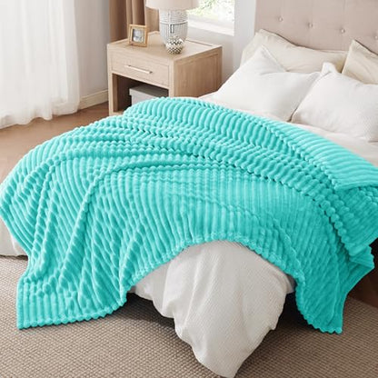Bedsure Soft King Size Blankets for Bed Blue Fog 108"x90" - color: Blue Fog, size: King