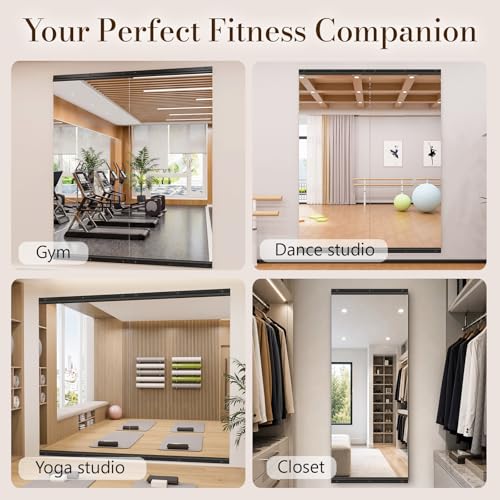 brisafe Home Gym Mirror, 60"x36" 2-Pack Tempered Glass Wall Mirror - size: 60"L X 36"W, 2 PCS