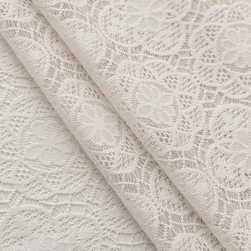 Sheer Boho Lace Curtains 63 Inches Long, Natural White, Set of 2 Panels - color: Natural White, size: 59"W x 63"L (Pack of 2)