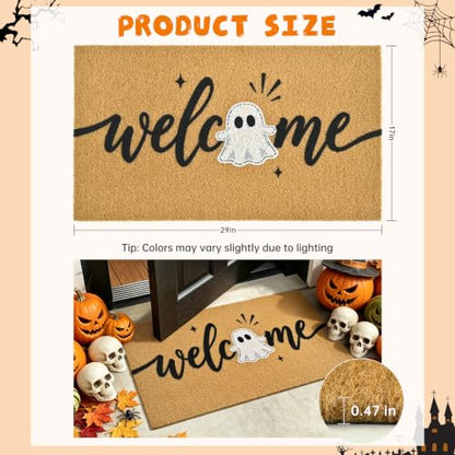 Halloween Welcome Mat Ghost Non-Slip Front Door Mat, 17x29 in - color: Ghost