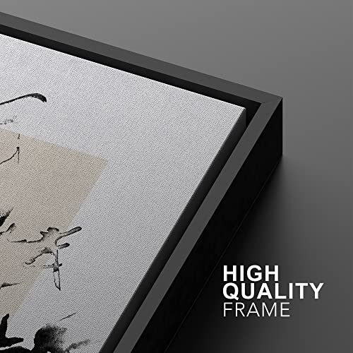 SIGNWIN Framed Canvas Print Wall Art Set Black Ink Paint Stroke & Brown Square Abstract Geometric Illustrations Graffiti & Street Art Modern Art for Living Room, Bedroom, Office - 16"x24"x2 Black - color: Ae16-2210-irs68, size: 16"x24"x2 Panels Black