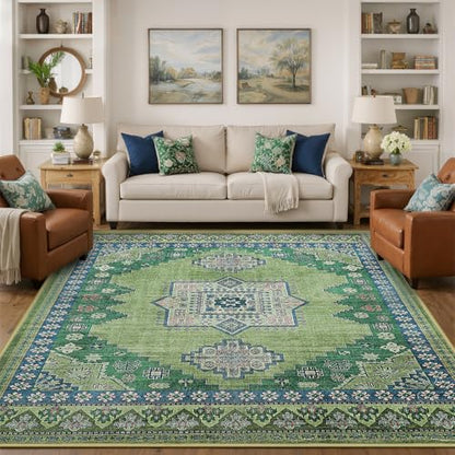 Boho Persian Area Rug, Green, 8x10 - color: Fresh Lemon Green, size: 8 x 10 feet