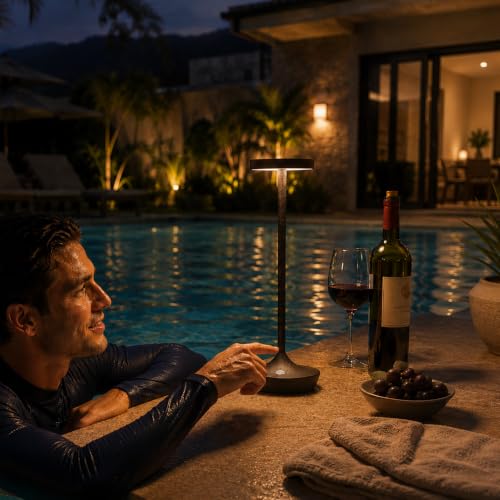 2 Pack Cordless Table Lamps, Rechargeable 6000mAh, 72H Runtime, Waterproof - color: Rust