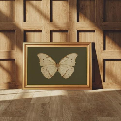 EJPFOGV Butterfly Framed Canvas Wall Art Dark Green Background 16x24 inches - color: Butterfly, size: 24"L x 16"W