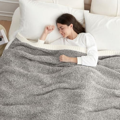 Snuggle Sac Grey Throw, Super Soft Warm Oversized Fuzzy Plush Blanket, Dark Grey, 50x70 inches - color: Heather Dark Grey, size: Throw-XL (50"x70")