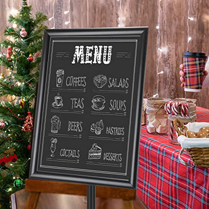 LElFlIDE 8 Pack Black 11.7 x 16.5" A4 Adjustable Pedestal Sign Holder - color: Black, size: 11.7 x 16.5''