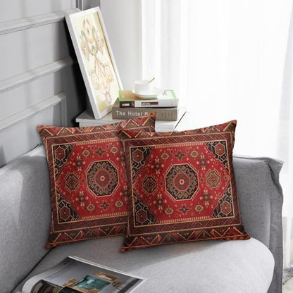 Britimes Throw Pillow Covers Set of 2, 18 x 18 Inch, Aztec Red - color: Ethnic Tribal 13, size: 18" x 18" (Pack of 2)