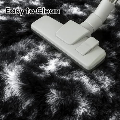 Area Rugs for Living Room, Bedroom, Black White Fluffy Carpet - color: Black White Grey, size: 6' x 9' (Rectangular)