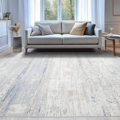 Washable Rugs 5x7 Area Rugs for Living Room,Bedroom,Dining Room,Kids Room - color: Blue-griege-brown-beige-white, size: 5' x 7' (Rectangular)