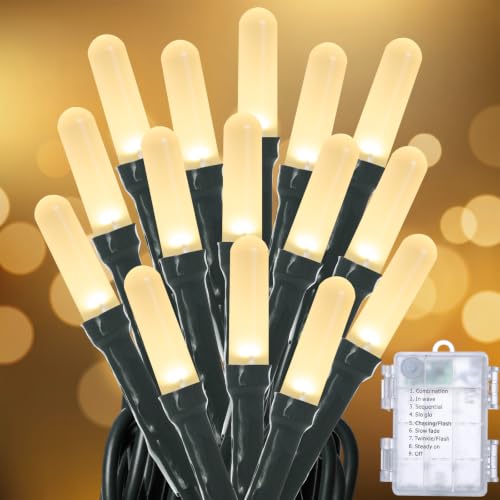 16.5FT 50 LEDs Mini Christmas Lights Battery Operated,Green Wire - color: Green Wire, size: 16.5FT 50Leds