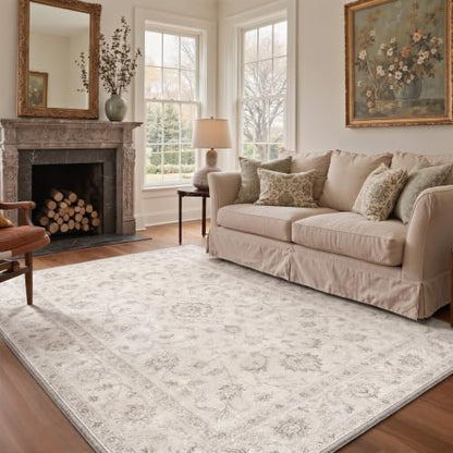 GENIMO 2X5 Washable Runner Rug for Kitchen, Boho Medallion Non Slip - color: Cream Taupe, size: 2' x 5' (Rectangular)
