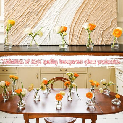 Bud Vases Set of 12, Clear Glass Bud Vase in Bulk, Small Vases - color: Clear Set of 12