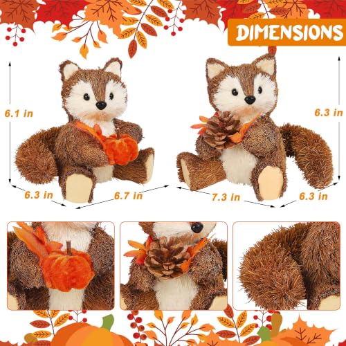 Lulu Home Handmade Set of 2 Fox Fall Decorations