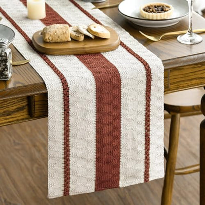 Artoid Mode Caramel Rustic Woven Table Runner 12x60 Inch - color: Caramel, size: 12" x 60", Table Runner