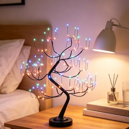 FUCHSUN 108 LED Tabletop Tree Lights, Lighted Artificial Twinkle Tree Lamp - color: multicolored