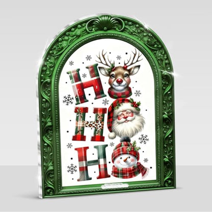 Funny Santa Laughter Framed Christmas Sign Table Decorations - color: HOHO1