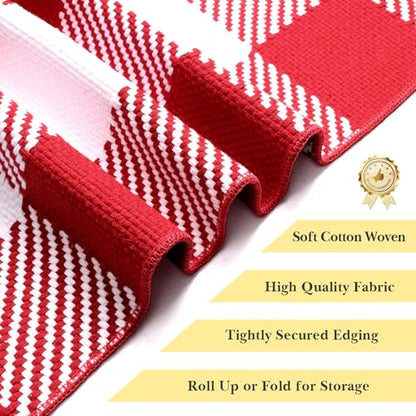 Outdoor Rugs, Red and White Area Rug Checkered 4’ x 6’ - color: Red & White, size: 4' x 6' (Rectangular)