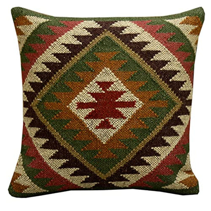 Trade Star 70% Jute 30% Wool Handwoven Pillow Cover 18x18 Inches - color: Pattern 3
