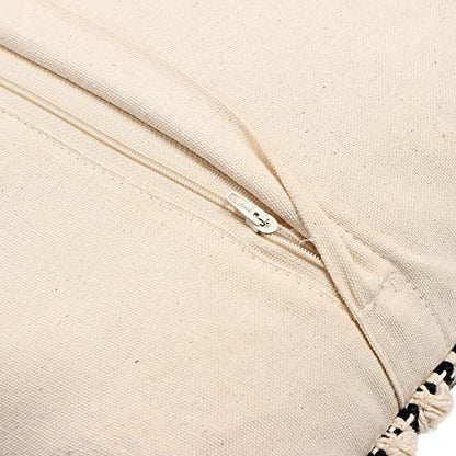 · REDEARTH · Boho Textured Handwoven Throw Pillow Cases - Diamond Medley - color: Diamond Medley Black, size: 18" x 18" (Pack of 2)
