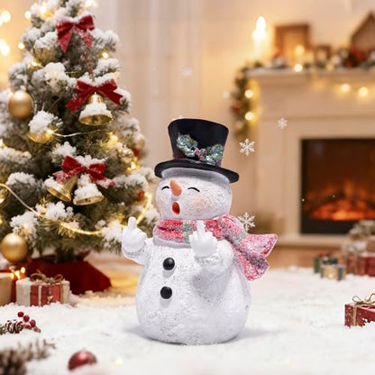 Hodao Christmas Snowman Figurine Decoration, Funny Winter Finger Statue - color: White-1