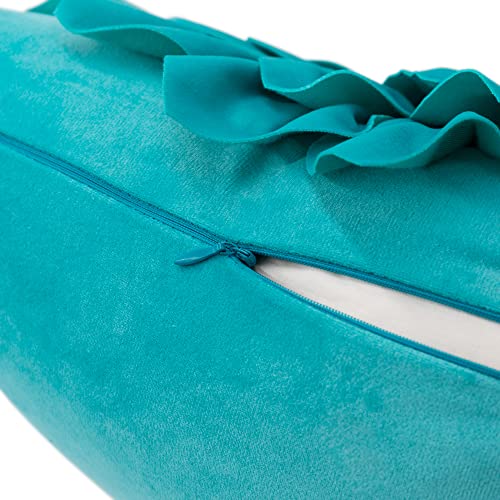 OiseauVoler Decorative 3D Flower Throw Pillow Covers 18 x 18 Inch Teal - color: Teal