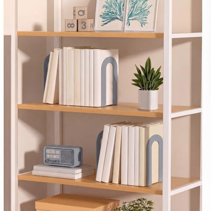 Chunful 6 Pcs Gray Metal BookEnds Shelves, 7.5 x 5.75 x 3.5 in - color: Gray, size: 7.5*5.75*3.5inch