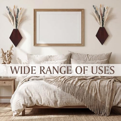 2 Pcs Wooden Wall Planters, Brown, Natural Style - color: Brown, style: Natural Style