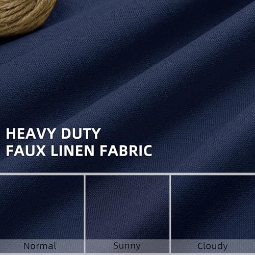ChrisDowa Navy Blue Blackout Curtains 45 Inches Long 2 Panels for Bedroom - color: Navy Blue, size: 52"W x 45"L (Pack of 2)