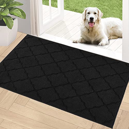 Timo Indoor Door Mat 24" x 36", Dirt Trapper Door Mats, Black - color: Black, size: 24" x 36"