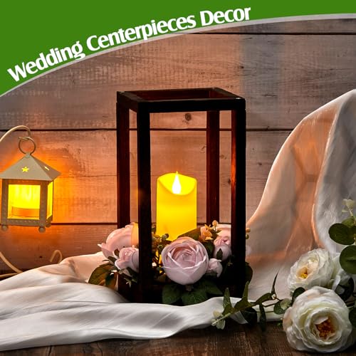 30 Pcs Wedding Lantern Centerpiece with Candle Holders, Light Pink Flower - color: Light Pink Flower