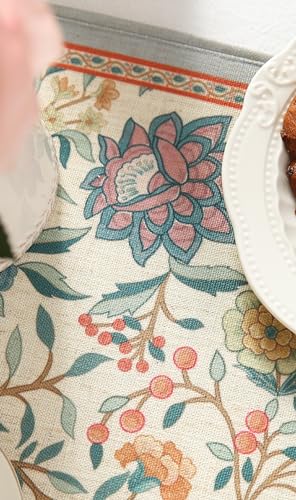 bilin gaier Designer Linen Long Table Runner,102"x12"-Flowershadow - color: Flowershadow, size: 12"*102"