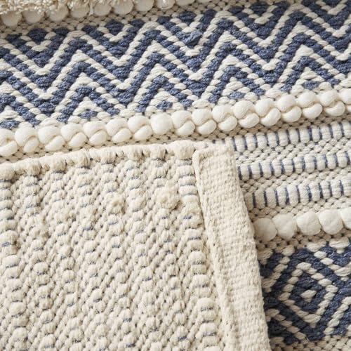 INK+IVY Asher Non-Slip Bath Rug Absorbent Quick Dry Striped, 22 x 58, Navy - color: Navy, size: 1'10" x 4'10" (Rectangular)