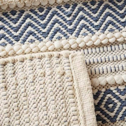 INK+IVY Asher Non-Slip Bath Rug Absorbent Quick Dry Striped, 22 x 58, Navy - color: Navy, size: 1'10" x 4'10" (Rectangular)