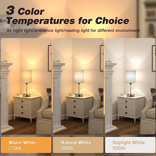 Small Bedside Table Lamp for Bedroom - Desk Lamp with USB Ports for Dorm - color: Grey-Silver, size: 14.6 in