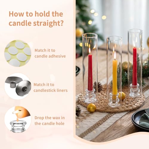 NUPTIO Hurricane Glass Candle Holders for Wedding - 12" H Set of 10