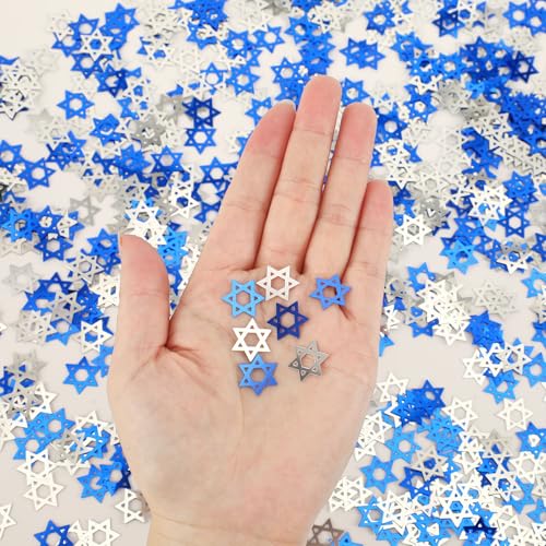 MARFOREVER Star of David Glitter Confetti Hanukkah Party Table Decorations - style: Hanukkah