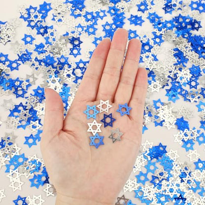 MARFOREVER Star of David Glitter Confetti Hanukkah Party Table Decorations - style: Hanukkah