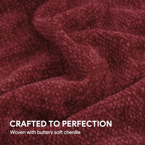 RECYCO Chenille Christmas Throw Blanket for Couch, 50"x60", Christmas Red - color: Red, size: 50'' X 60''