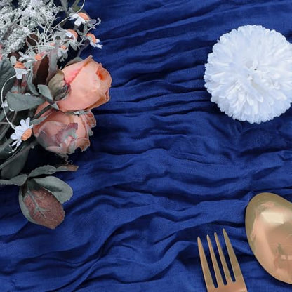 6 Pack Royal Blue Cheesecloth Table Runner 35 x 120 Inch - color: Royal Blue, size: 6 Pcs - 10 Ft
