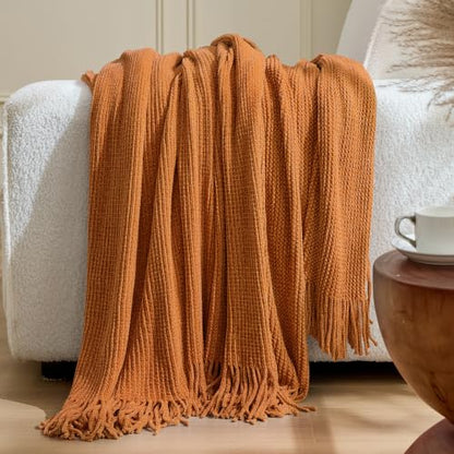 Chenille Yellow Throw Blanket for Couch Bed,Soft Blanket 50"x60" - color: Honey Yellow, size: 50"x60"