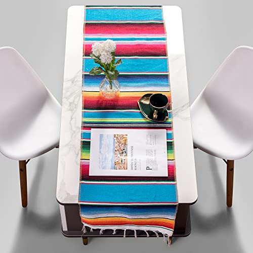 Mexican Table Runner 14 x 84 in Serape Decor for Cinco de Mayo Fiesta Party - style: 1Pack