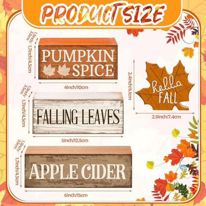 Moucuny 4 Pcs Fall Decor Wooden Maple Leaf Decoration Thanksgiving Decor - style: Maple Leaf