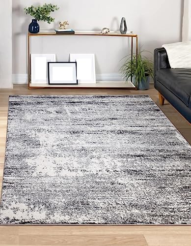 Keen Home Design Abstract Non-Shedding Area Rug, Soft Thick Pile, 8x10 - color: Abstract Cream/Grey, size: 7'3" x 10'2" (Rectangular)