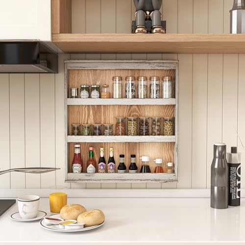Nisorpa 3 Tier Spice Rack Wall Mount, 19.68 x 3.35 x 21.25 Inches - color: Pine