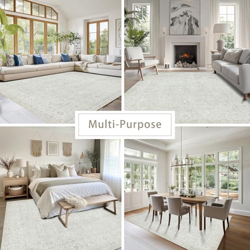 8x10 Washable Area Rugs for Living Room,Bedroom,Dining Room(Concrete Grey) - color: Concrete-grey, size: 8' x 10' (Rectangular)