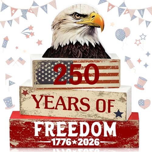 Amyhill 4 Pcs Wooden Sign Decor American Flag - style: American Flag