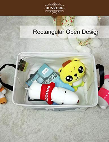 Rectangle Foldable Storage Basket Handles For Home, Love Elephant - color: Rec-Love-Elephant