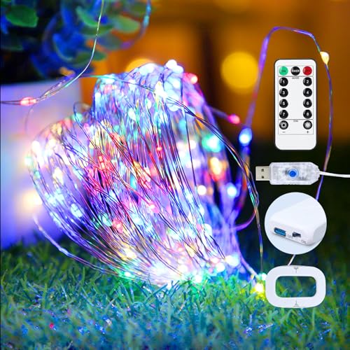 1 Pack USB Plug in Fairy String Lights,16ft 50 LED Copper with Remote and Timer, 8 Modes Waterproof Twinkle String Lights for Bedroom Indoor Party Wedding Christmas Decoration - color: Multicolor, size: 1 Pack